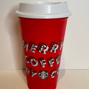NEW Starbucks “Merry Coffee” 2019 Holiday Reusable Red Cup 16oz
